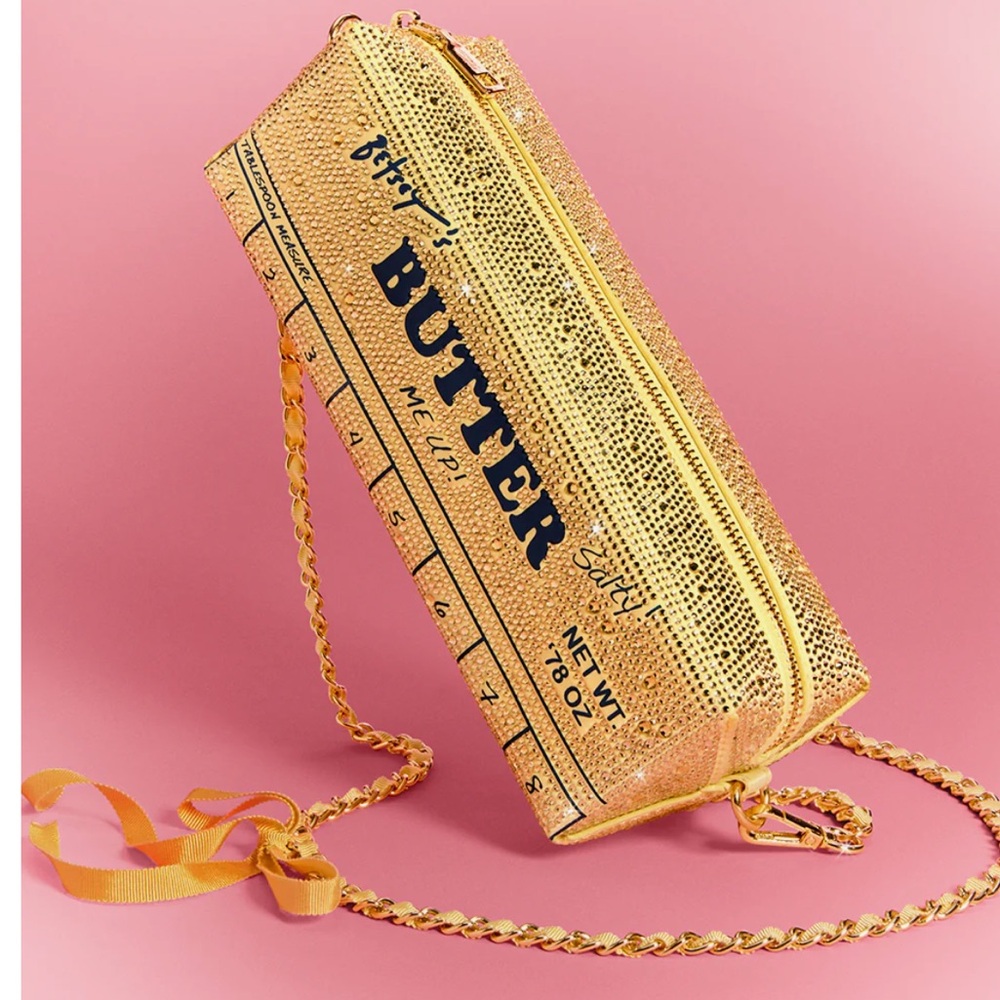 KITSCH SPREAD IT ON YELLOW Butter Designer Women Bag Purse Betsey Johnson